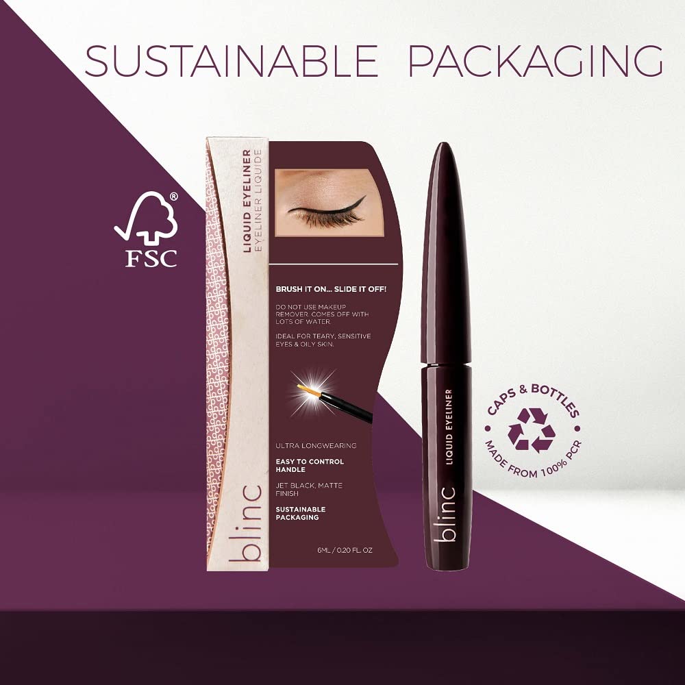 blinc eyeliner beside coin to show compact 6 mL size