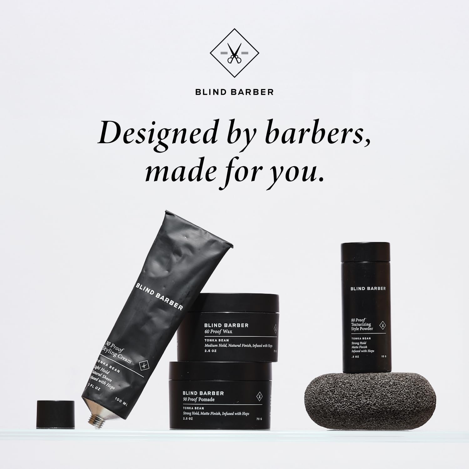Blind Barber tin on bathroom shelf suggests daily grooming routine benefits