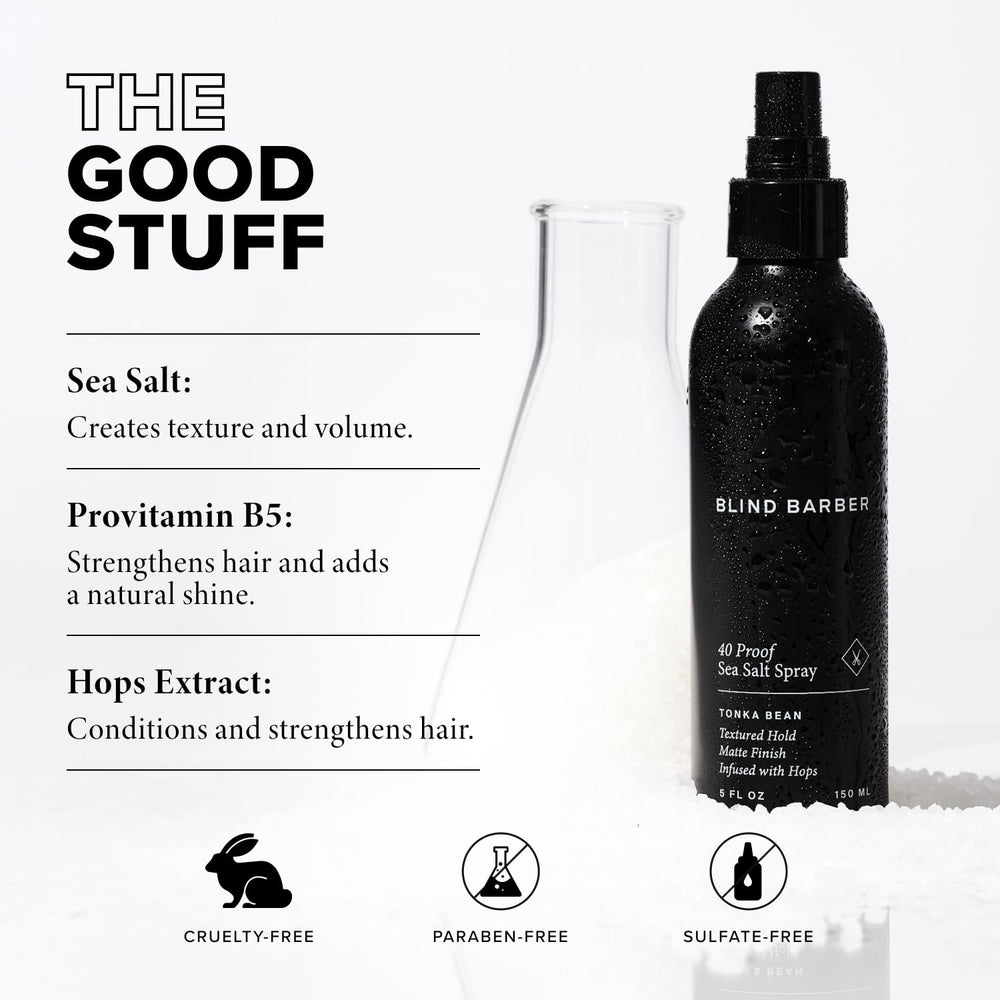 Blind Barber formula droplet close-up showing lightweight water-based blend