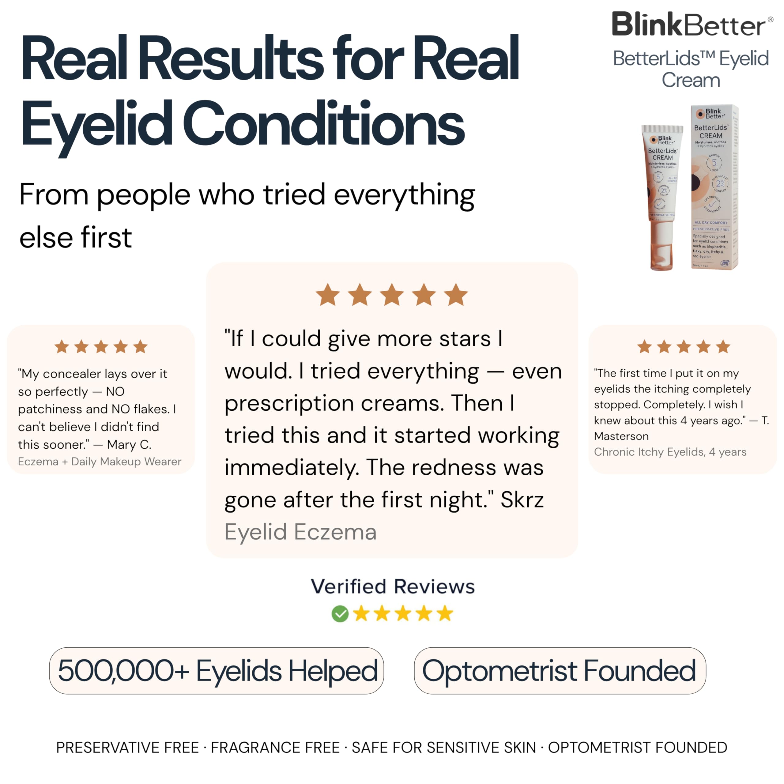 BlinkBetter used in evening skincare setting showing overnight barrier support