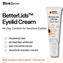 BlinkBetter tube cap and nozzle detail highlighting precise, mess-free dispensing
