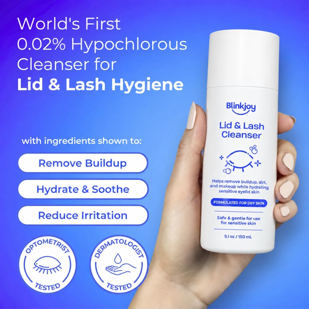Blinkjoy pump dispensing cleanser demonstrating easy, controlled use