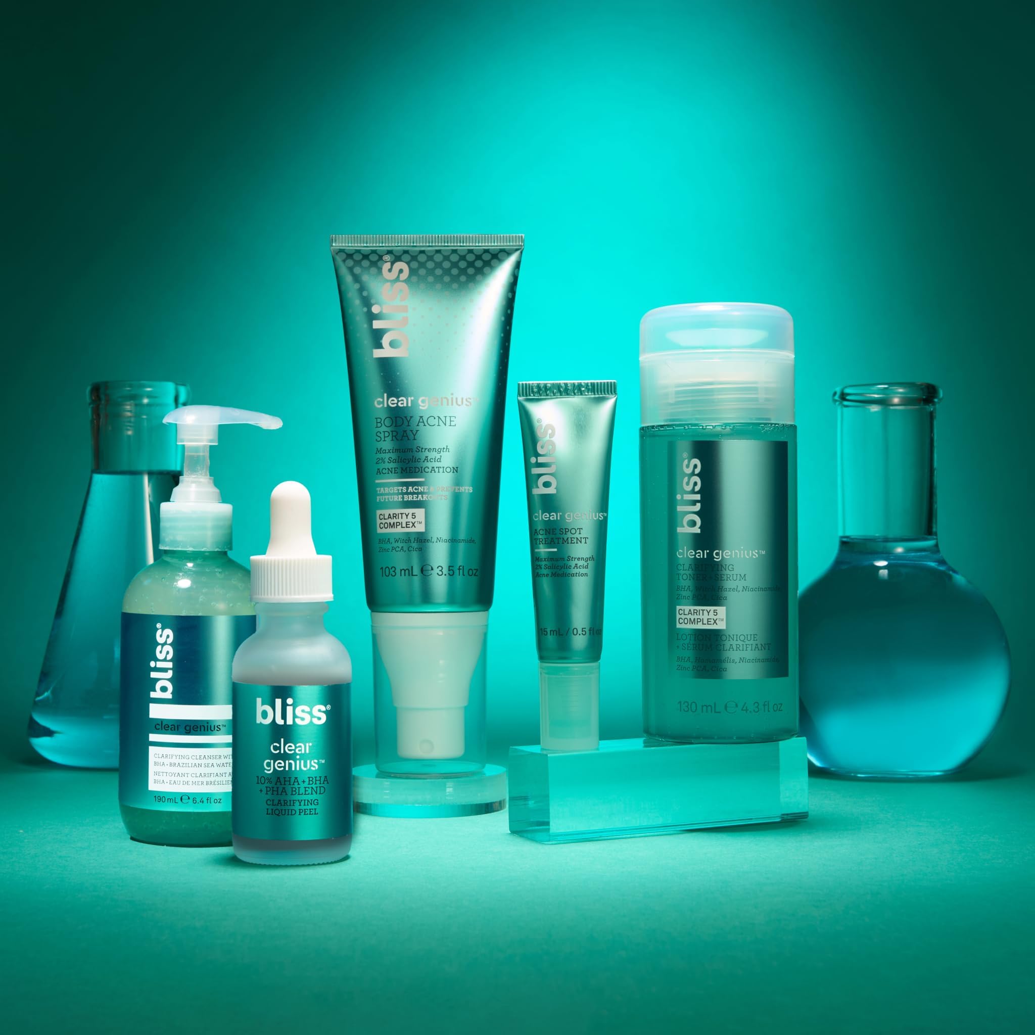 Side-by-side texture comparison using Bliss Clear Genius to refine pores