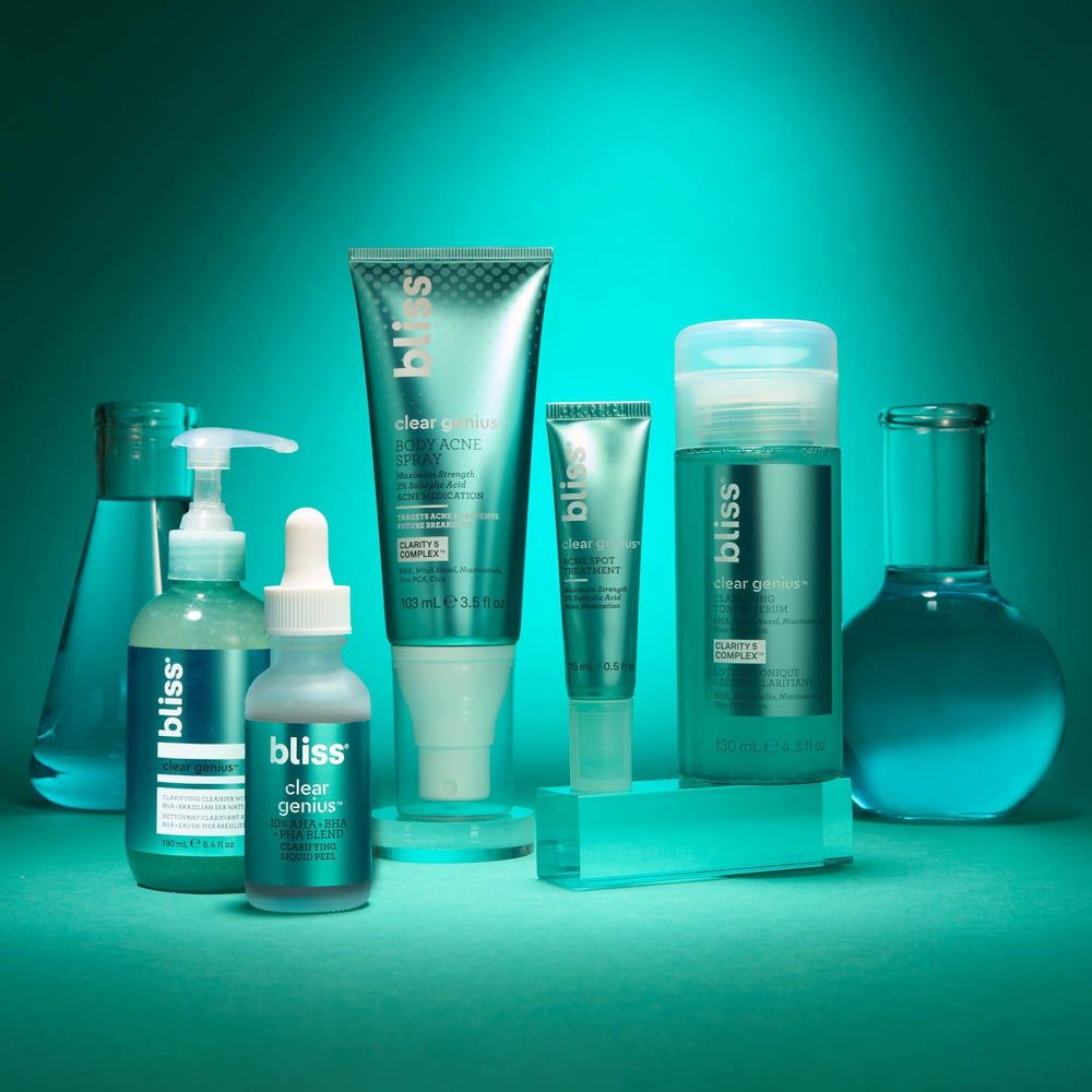 Side-by-side texture comparison using Bliss Clear Genius to refine pores