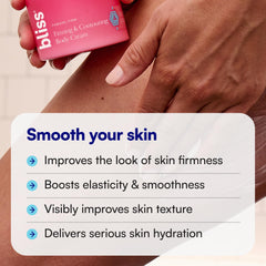 hand applying bliss cream to leg demonstrating hydration benefit