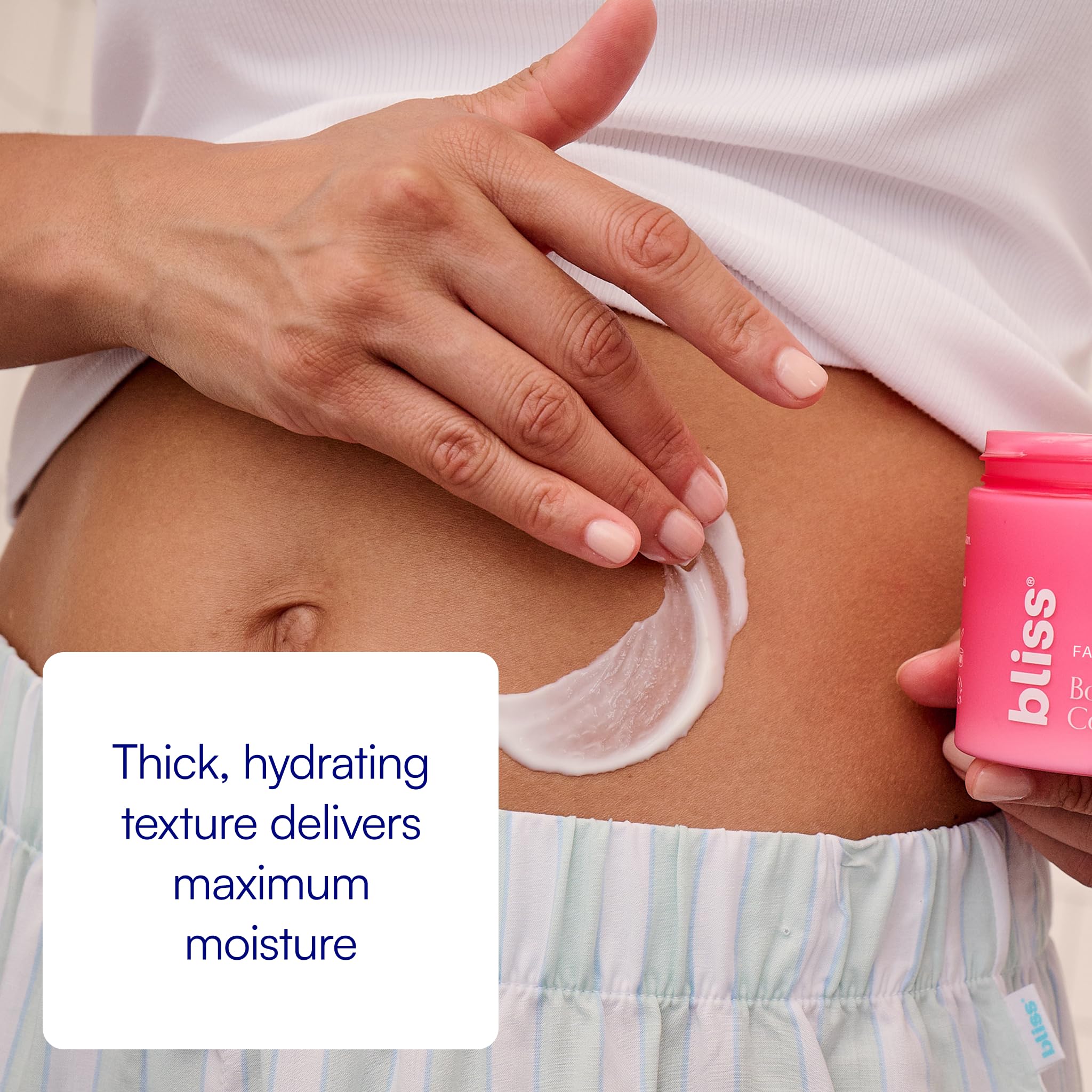label close-up on bliss jar highlighting key active ingredients