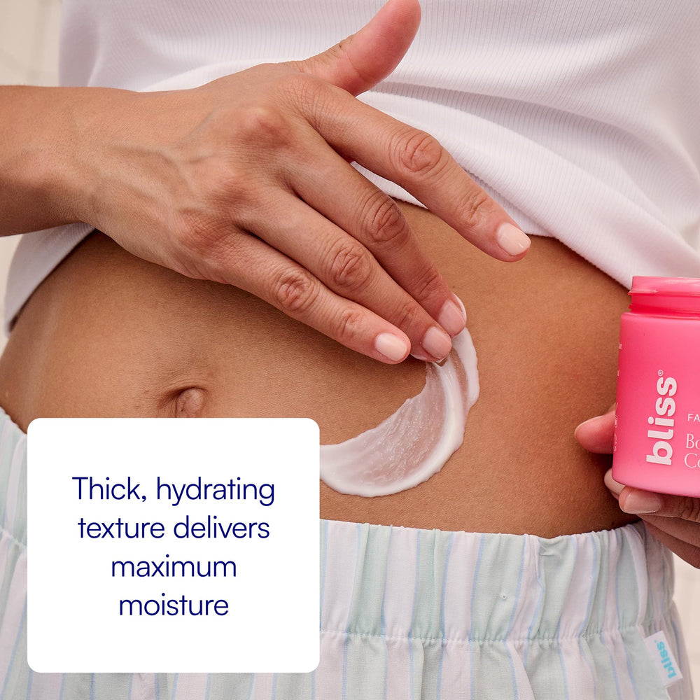 label close-up on bliss jar highlighting key active ingredients