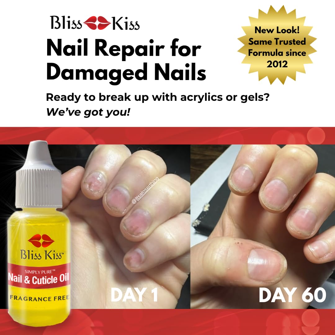 Bliss Kiss applied to a cuticle demonstrating hydration benefit