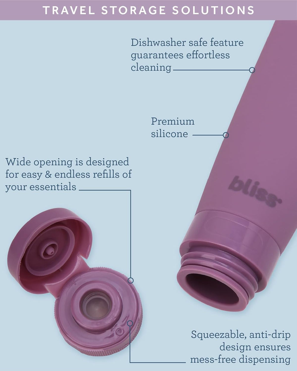 Bliss kit beside passport showing compact scale for carry-on friendly packing