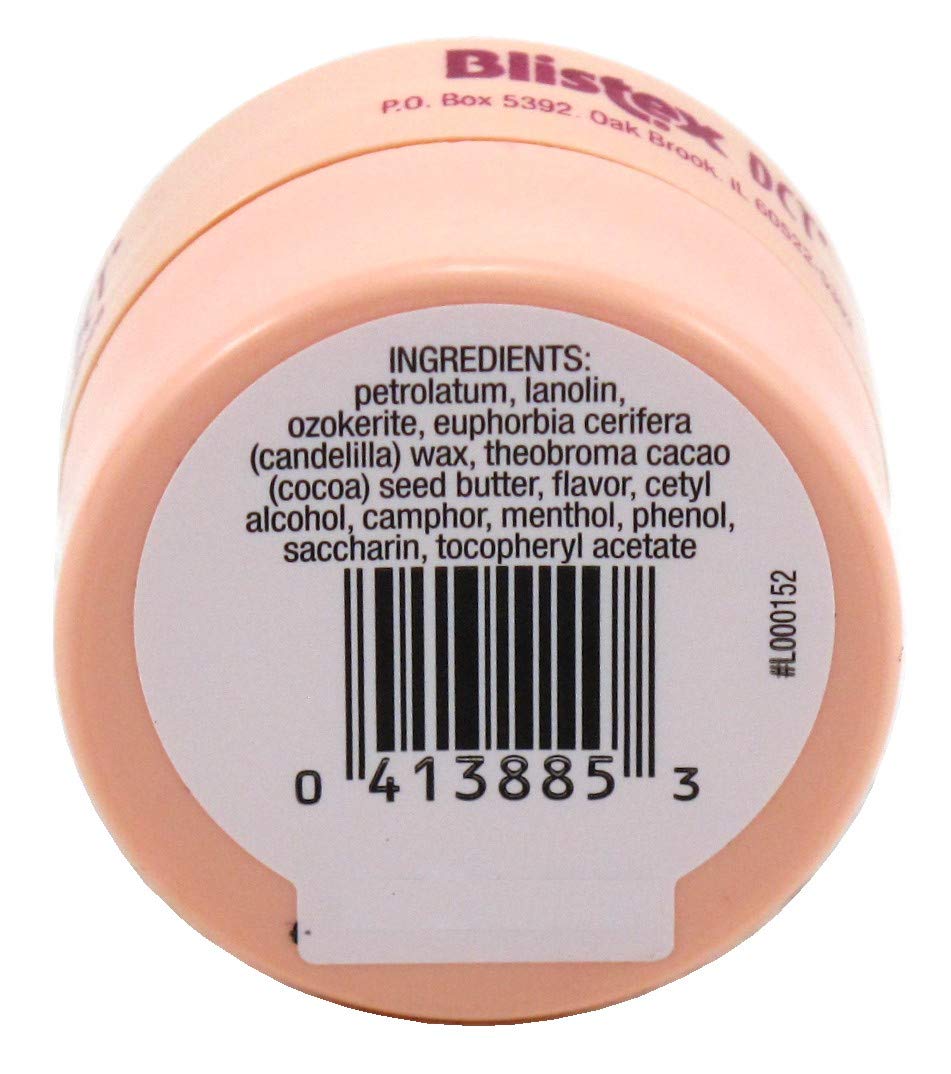 Blistex DCT close-up of balm texture highlighting creamy cocoa butter hydration