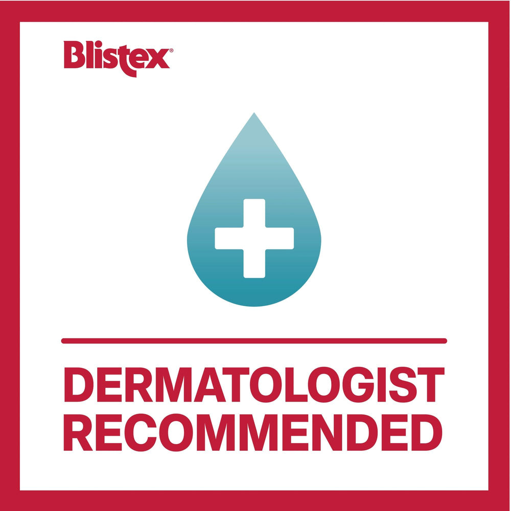 Hand applying Blistex balm demonstrating quick-setting comfort benefit