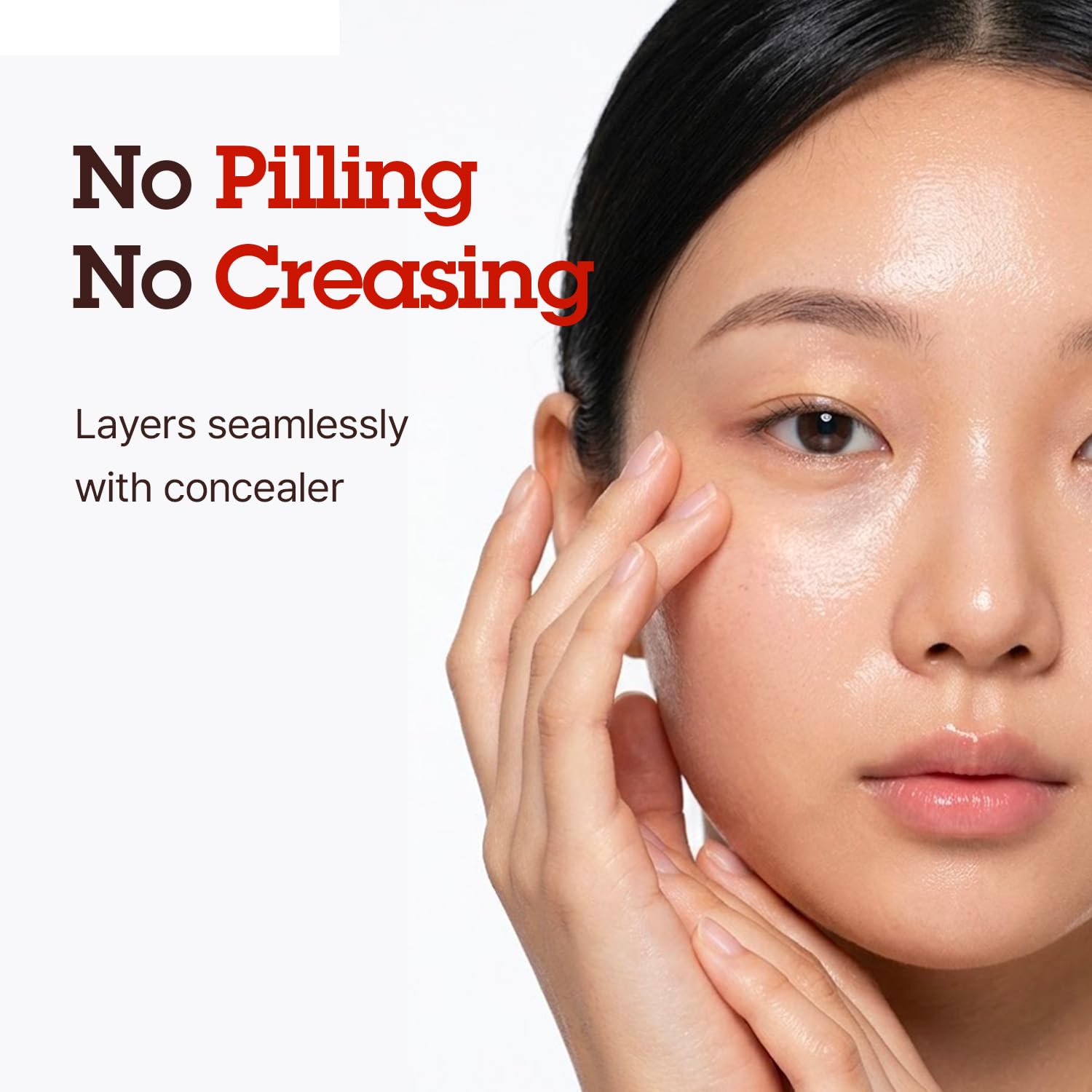 BLITHE application under-eye demonstrating gentle tapping technique for better absorption