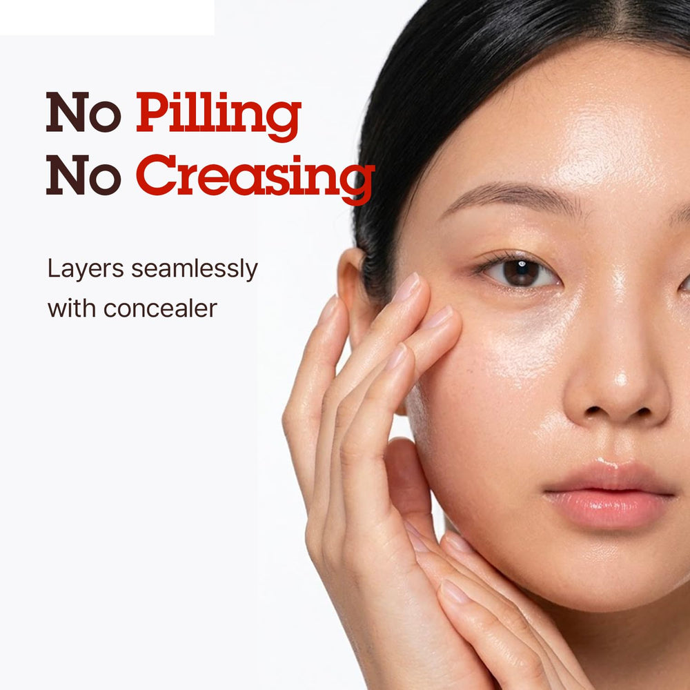 BLITHE application under-eye demonstrating gentle tapping technique for better absorption