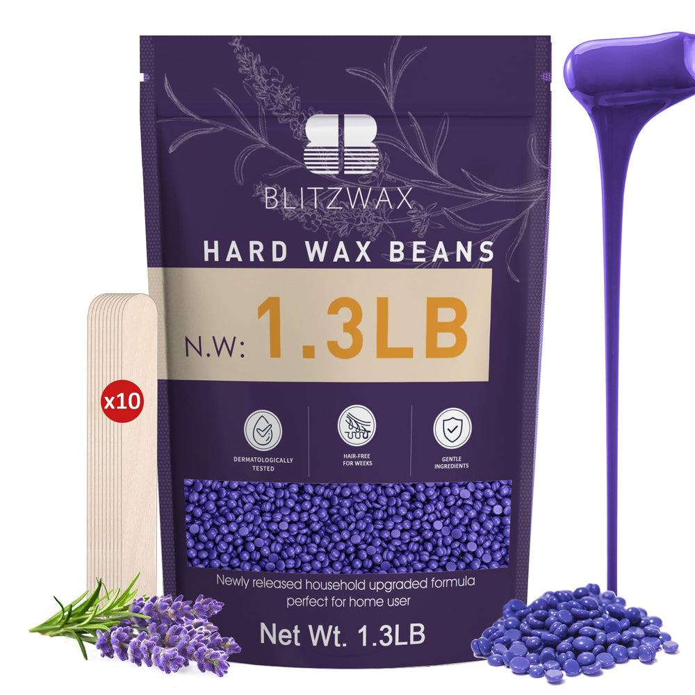BLITZWAX front packaging showing lavender beads and benefits