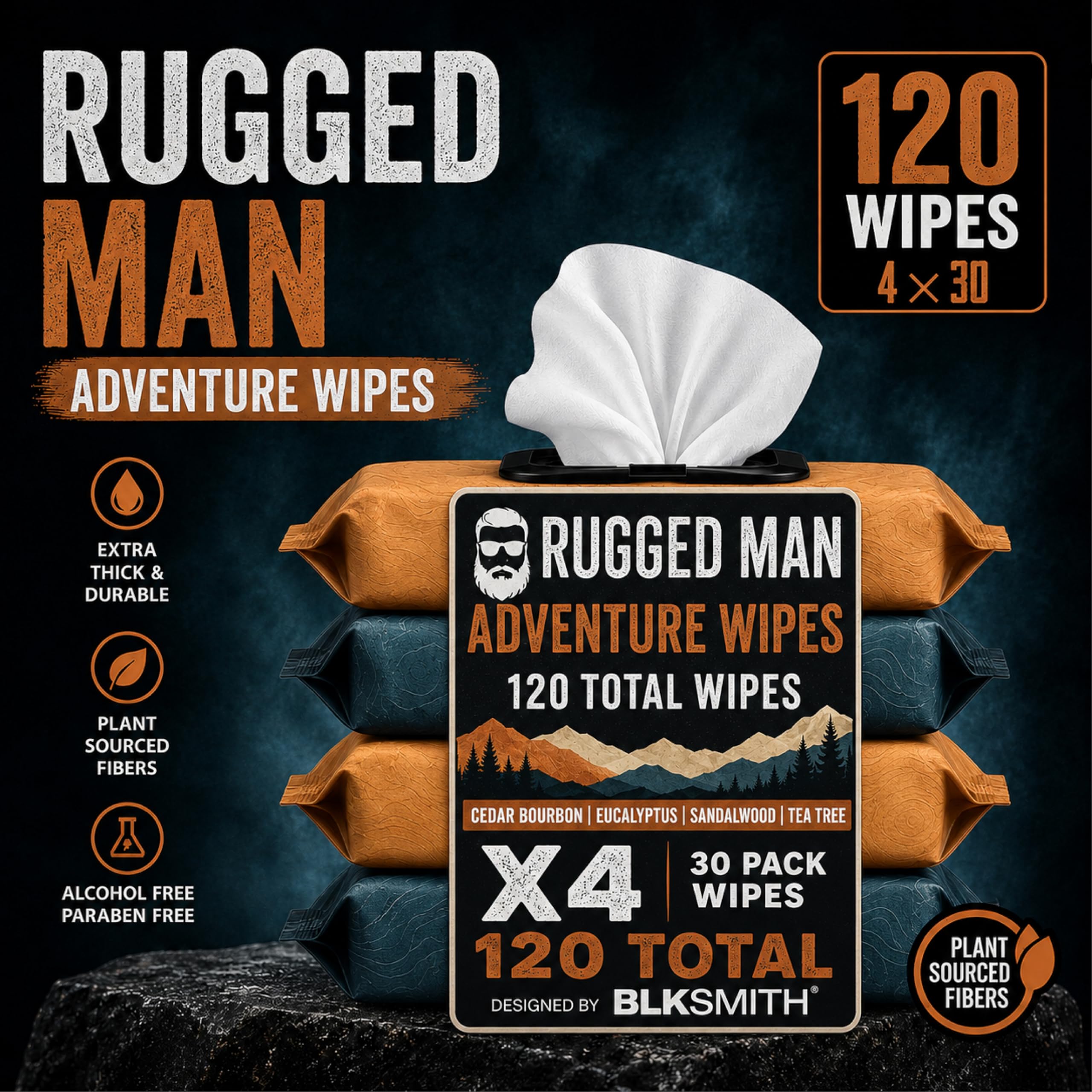 BLKSMITH close-up wipe texture displaying soft fabric that comforts skin during cleansing