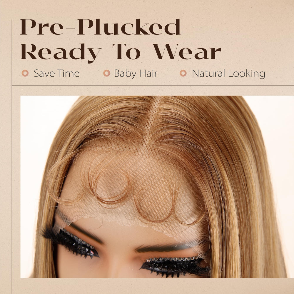 BLL honey blonde HD lace closeup showing transparent lace blending benefit