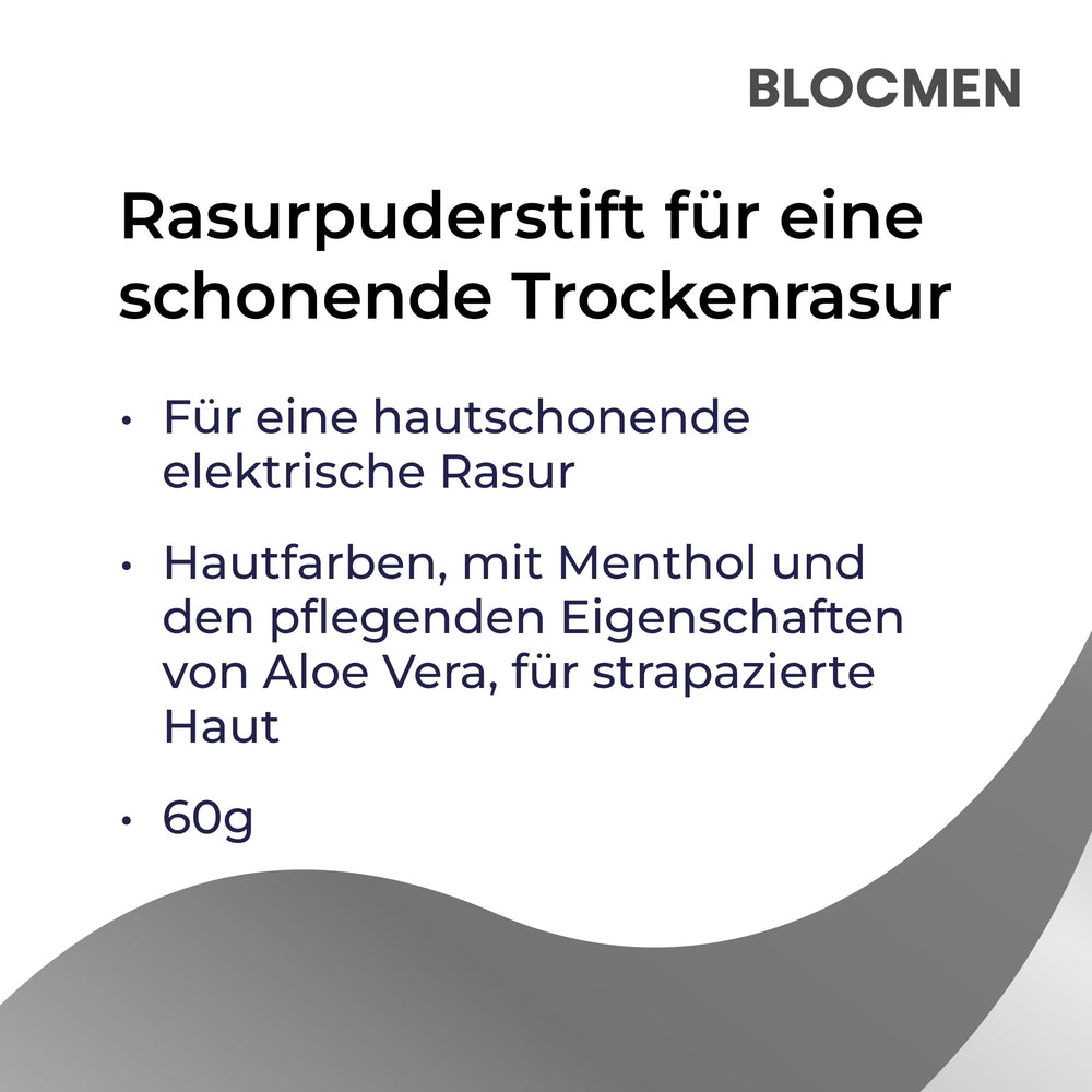 BLOCMEN application on jawline demonstrating reduced friction benefit