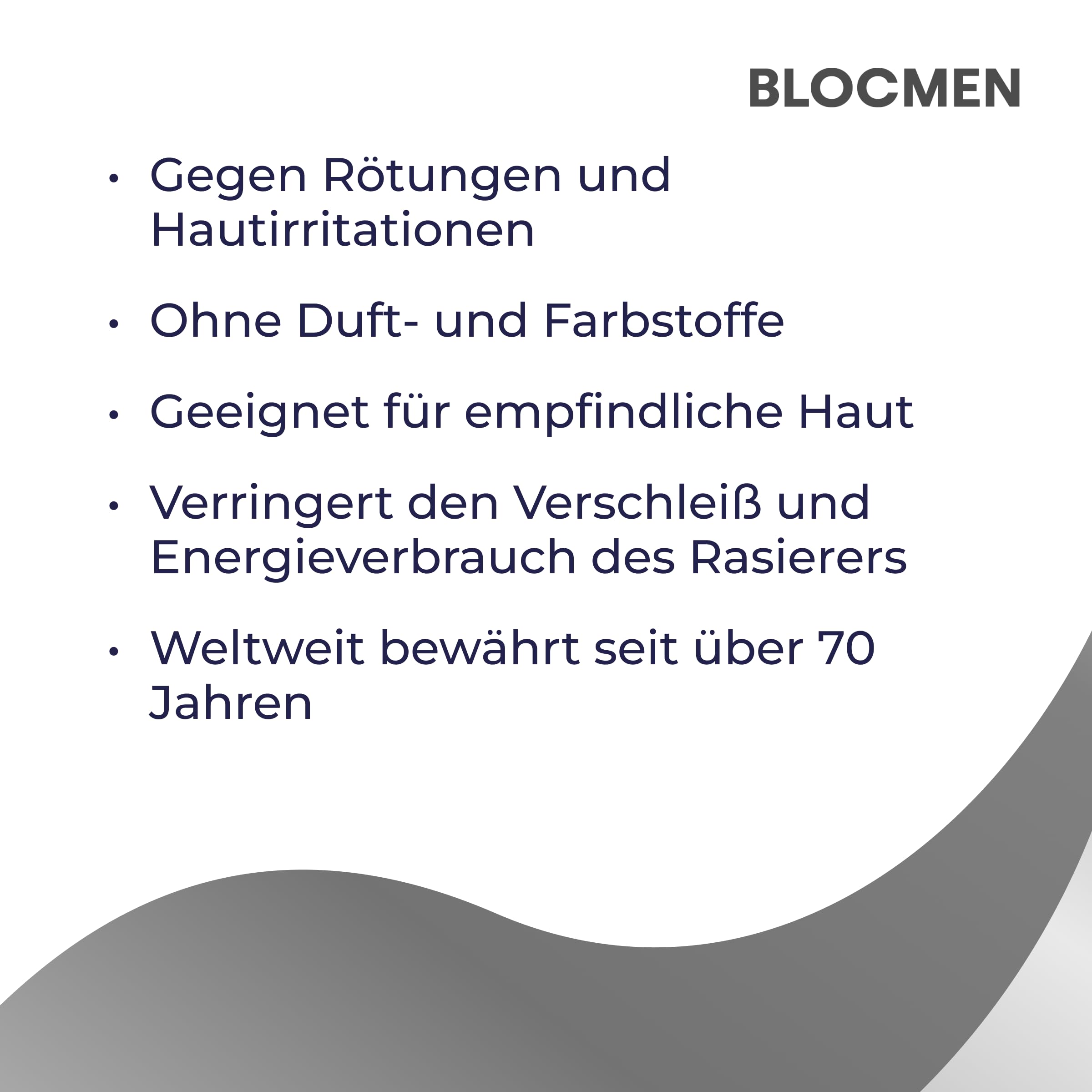 Blocmen application on face showing targeted pre-shave protection benefit