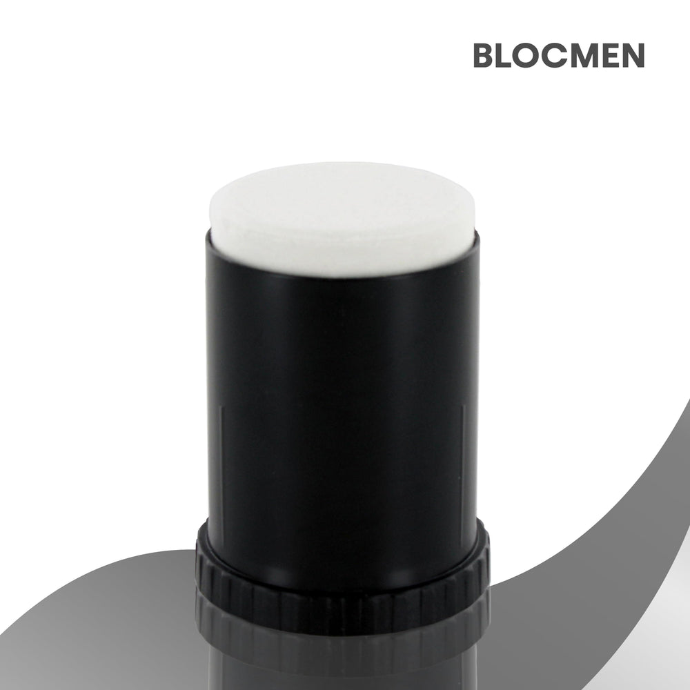 Blocmen texture closeup illustrating fine powder finish for gentle hair coating