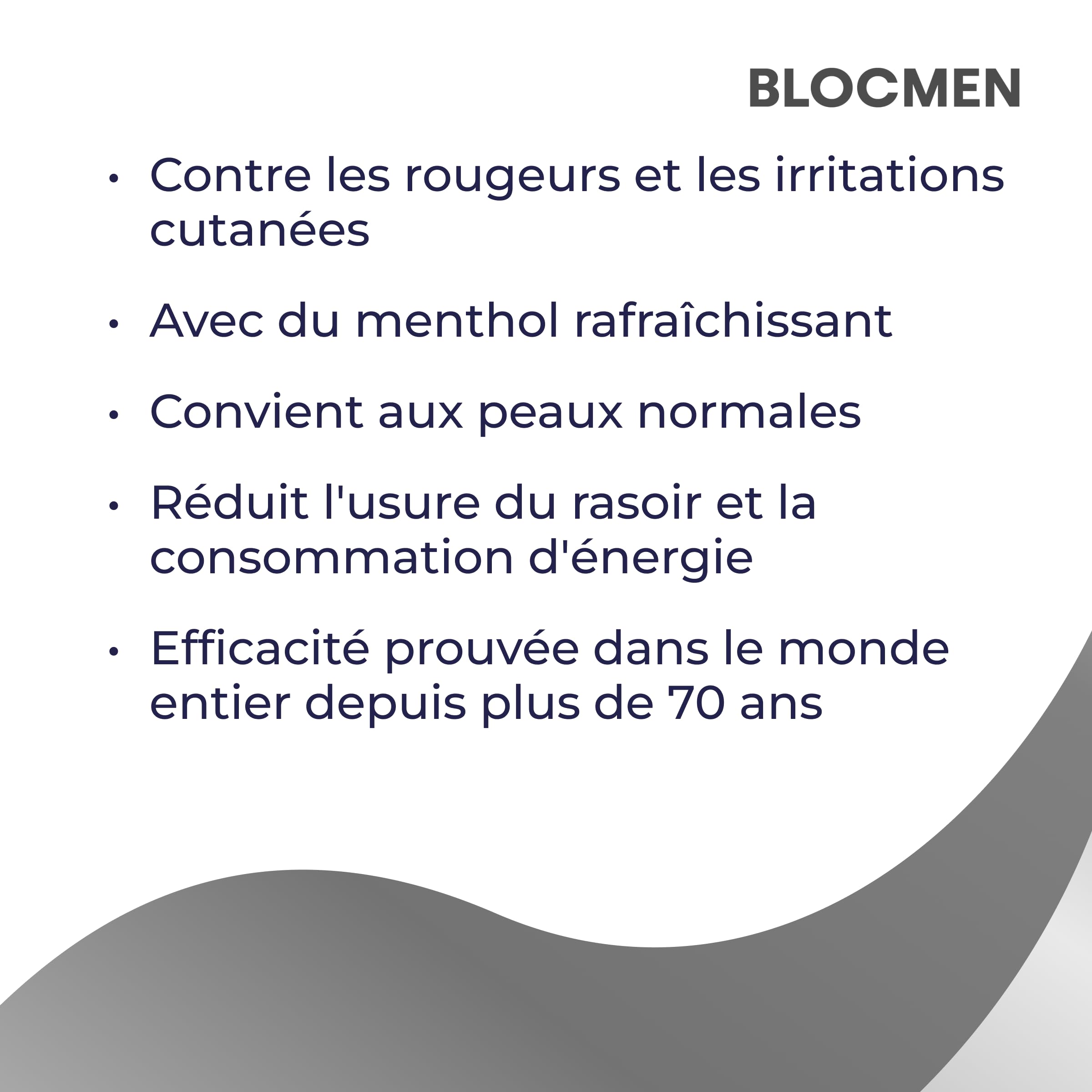 Blocmen pre shave stick held in hand to show 60 g size and travel-friendly benefit
