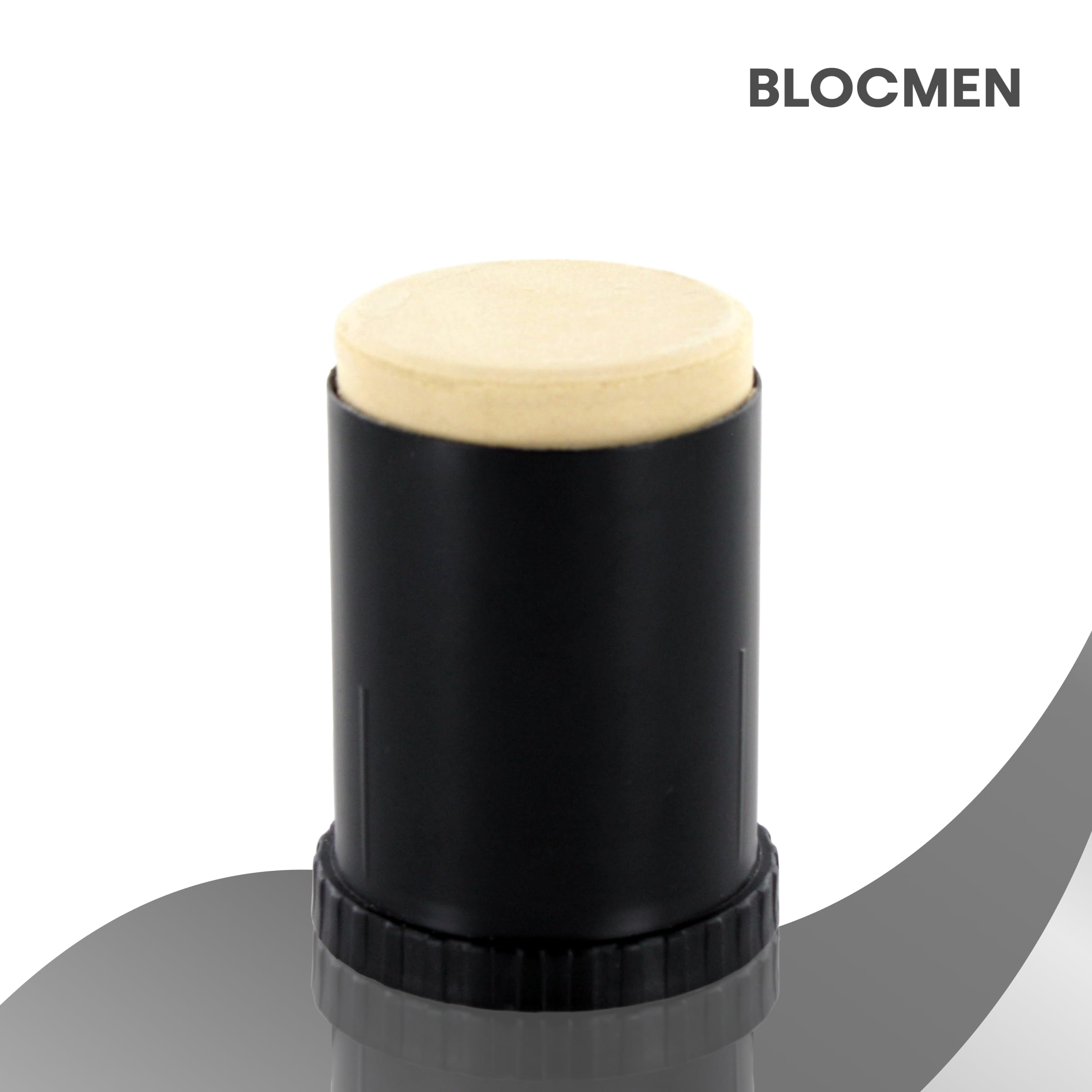 Blocmen pre shave stick open top revealing solid powder surface for easy application