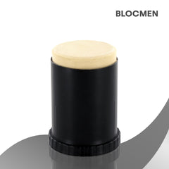 Blocmen pre shave stick open top revealing solid powder surface for easy application