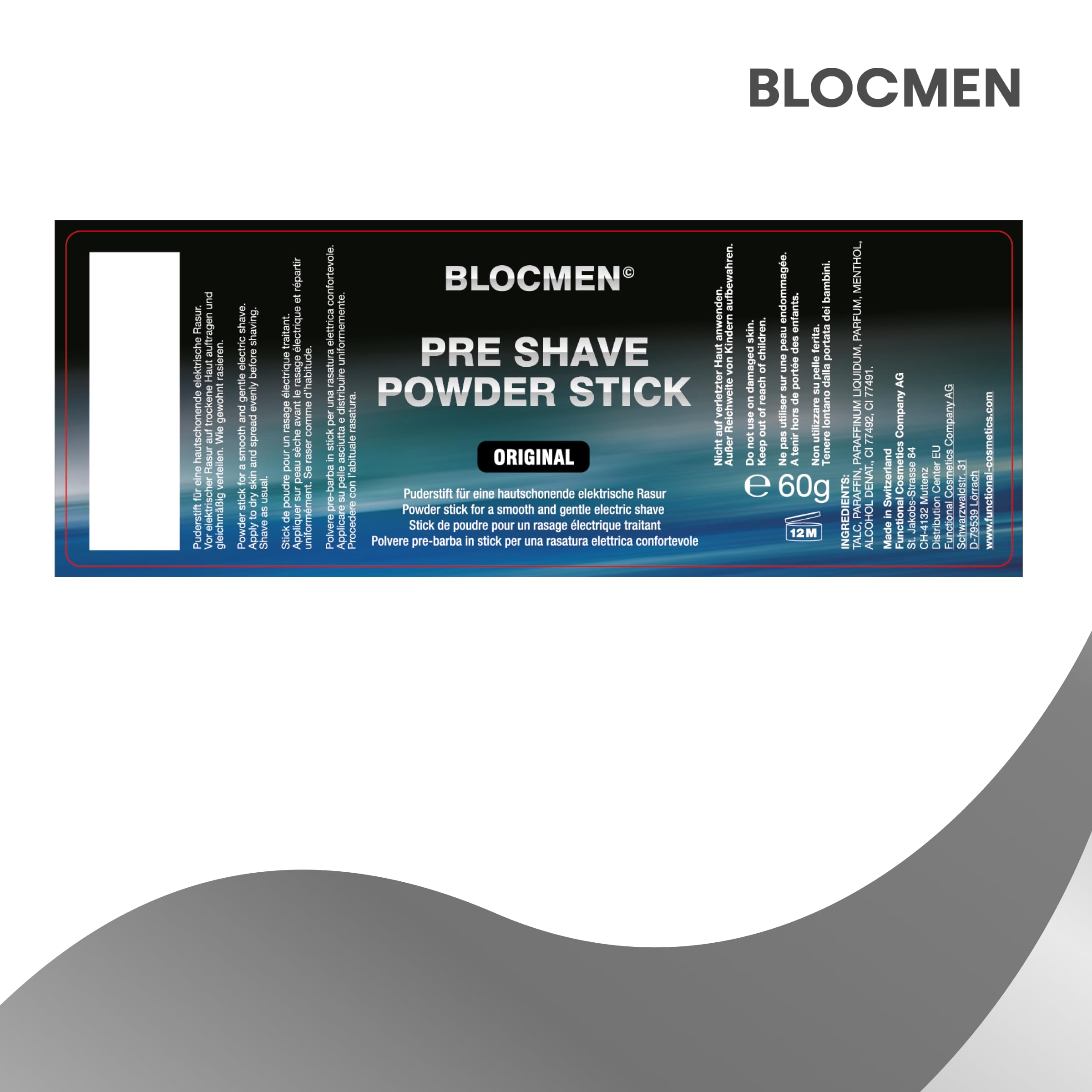 Blocmen pre shave stick inside travel kit illustrating spill-free grooming portability
