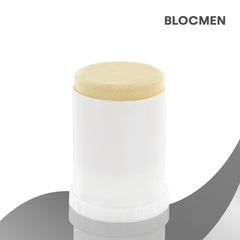 BLOCMEN stick open revealing powder texture for smoother razor glide
