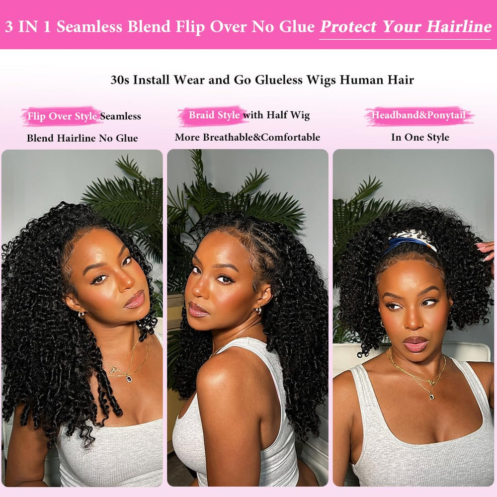 Blomas worn by woman in headband style demonstrating quick wear benefit
