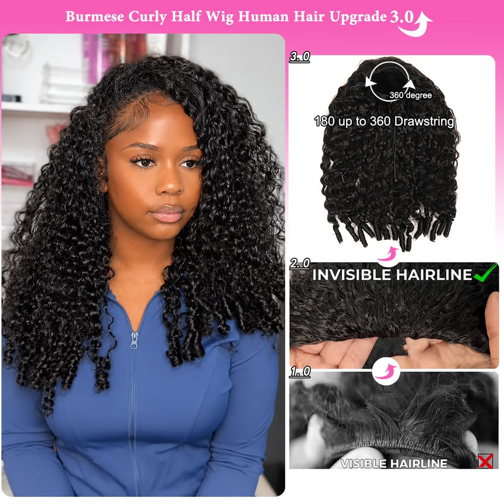 Blomas top view of pre-plucked hairline flip edge for realistic hairline benefit