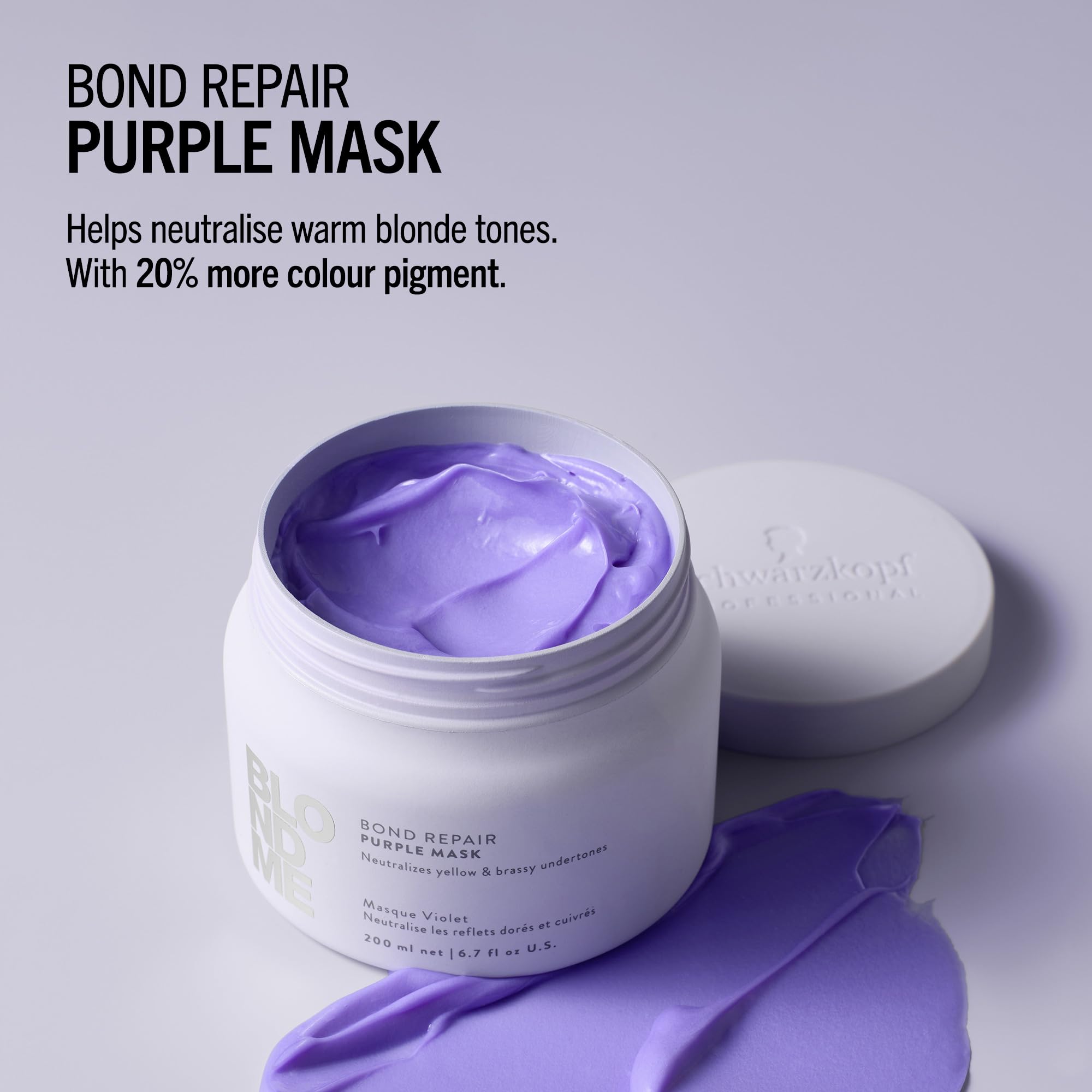 BlondMe mask applied to damp blonde hair for toning and bond repair