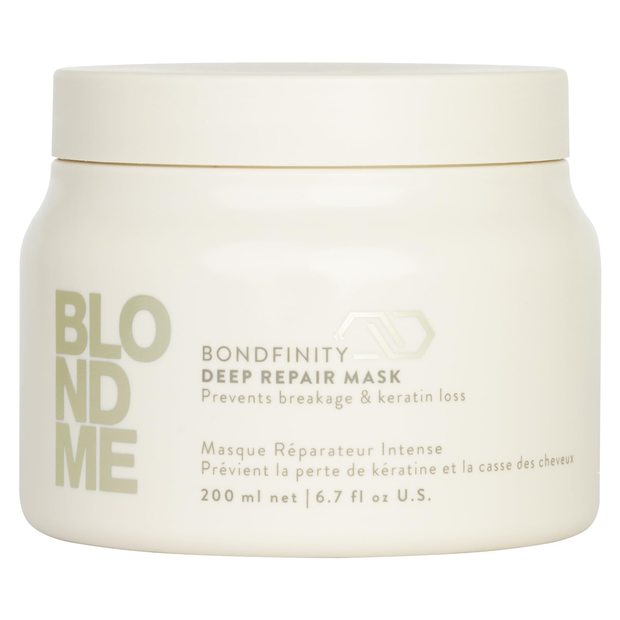 BlondMe front jar view showing product and professional finish
