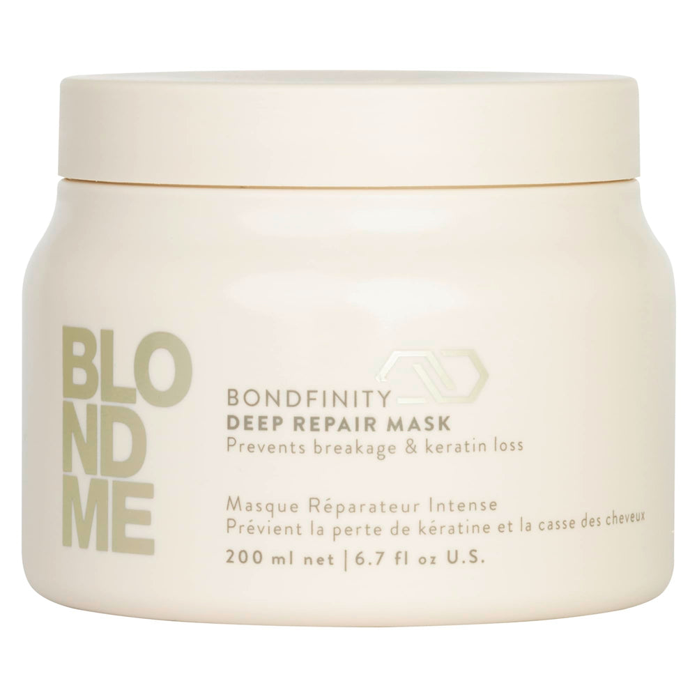 BlondMe front jar view showing product and professional finish