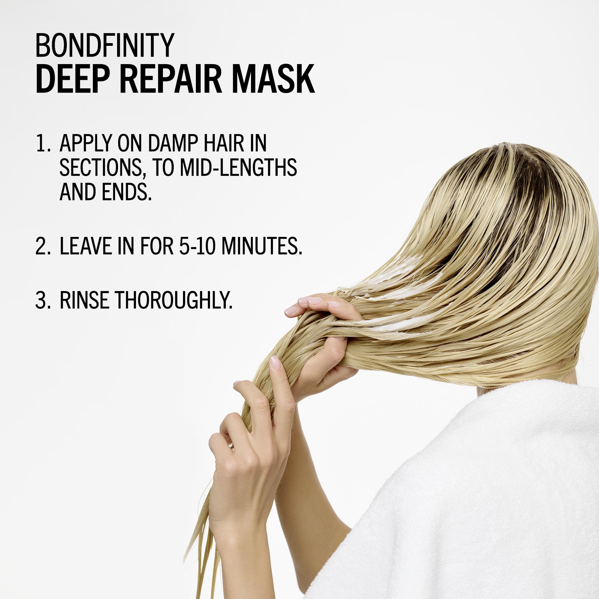 BlondMe label detail highlighting BONDFINITY Technology benefits