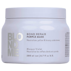 BlondMe purple mask jar front view showing packaging and quick salon results