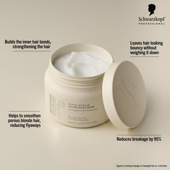 BlondMe creamy mask texture close-up showing rich hydration and smoothness benefit