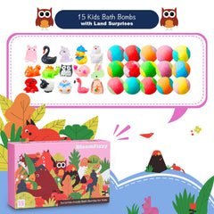BloomFizzy top-down display of colorful bath bombs, variety and choice benefit