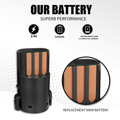BLOTMS Wahl Arco replacement battery front view highlighting capacity and fit