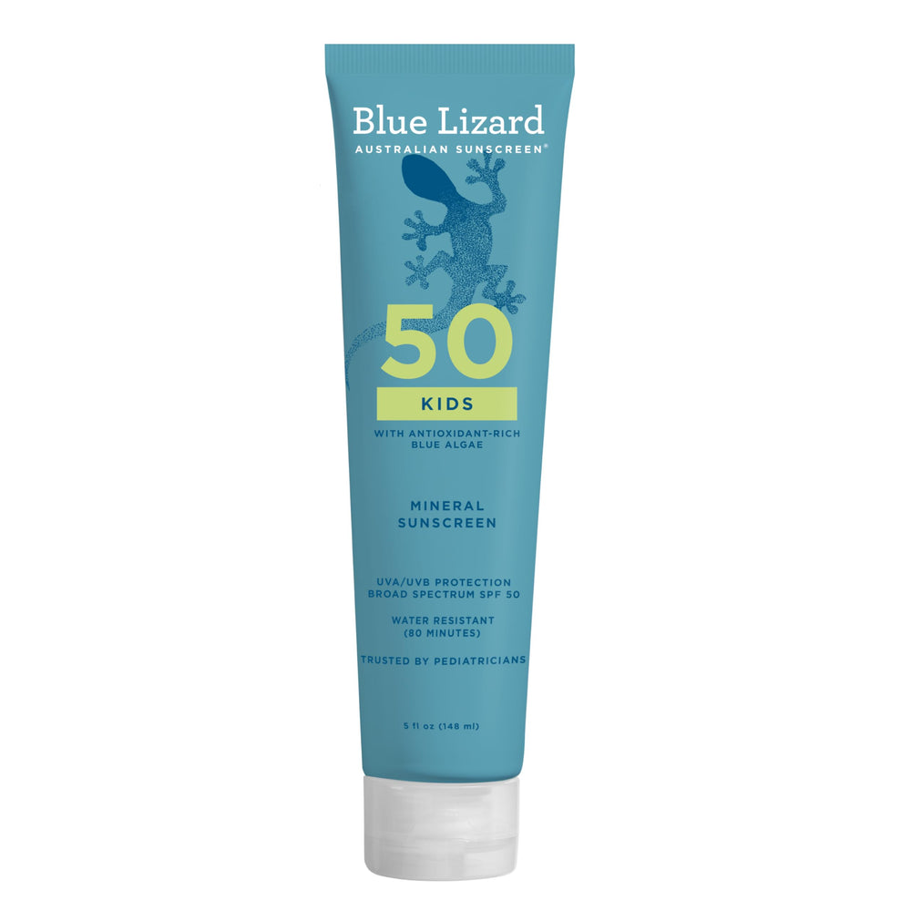 Blue Lizard front bottle showing SPF 50 protection benefit