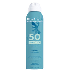 Blue Lizard front packaging showing SPF 50 protection and sensitive formula benefit