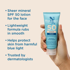 Blue Lizard lotion texture closeup showing sheer, blendable finish