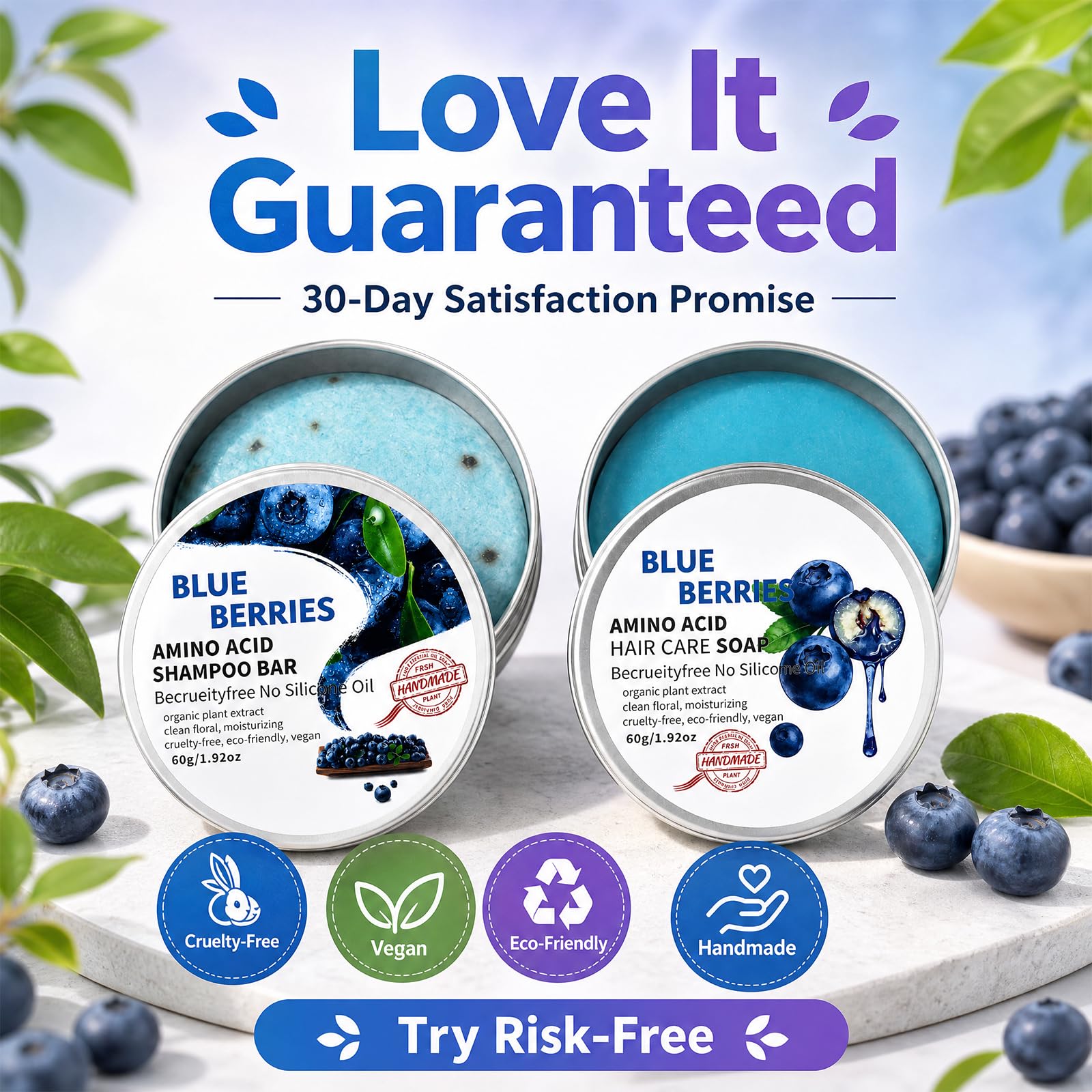 Blueberry Organics product label and ingredients view for transparency