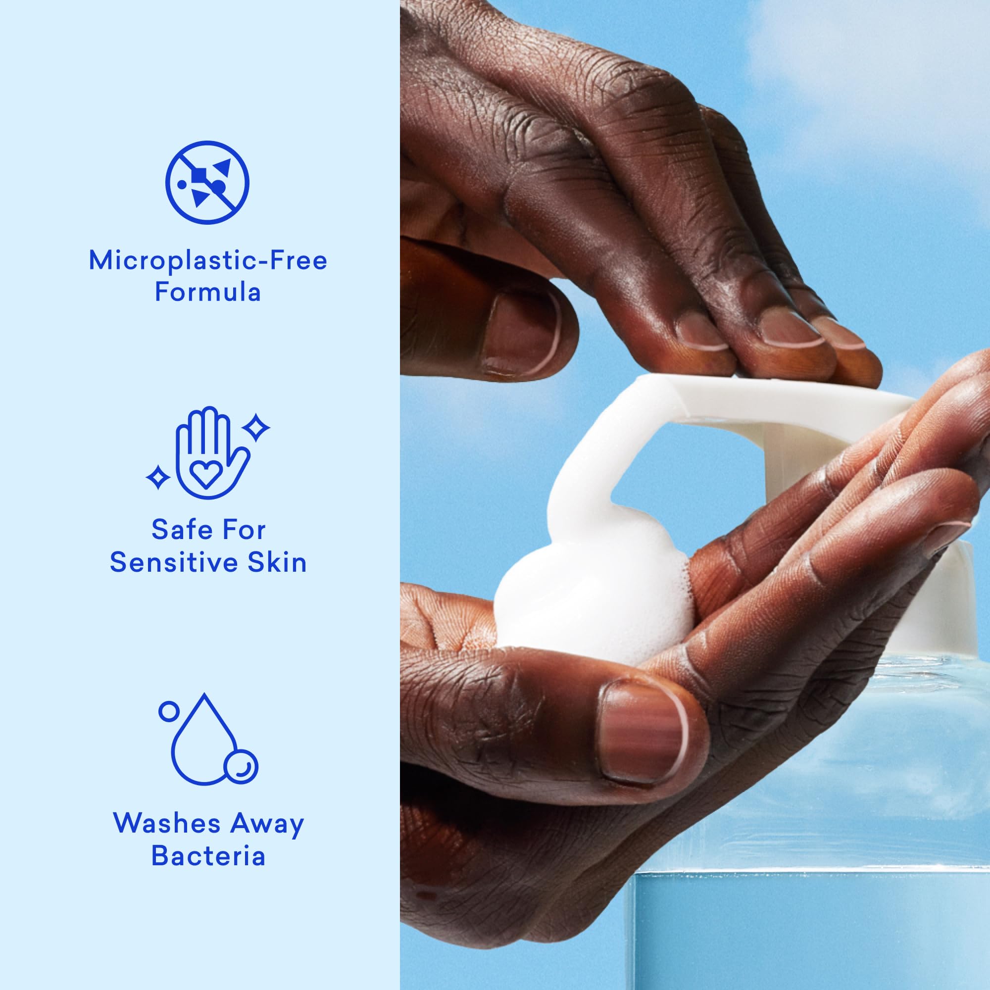 BLUELAND pump dispensing rich foam for easy, economical handwashing
