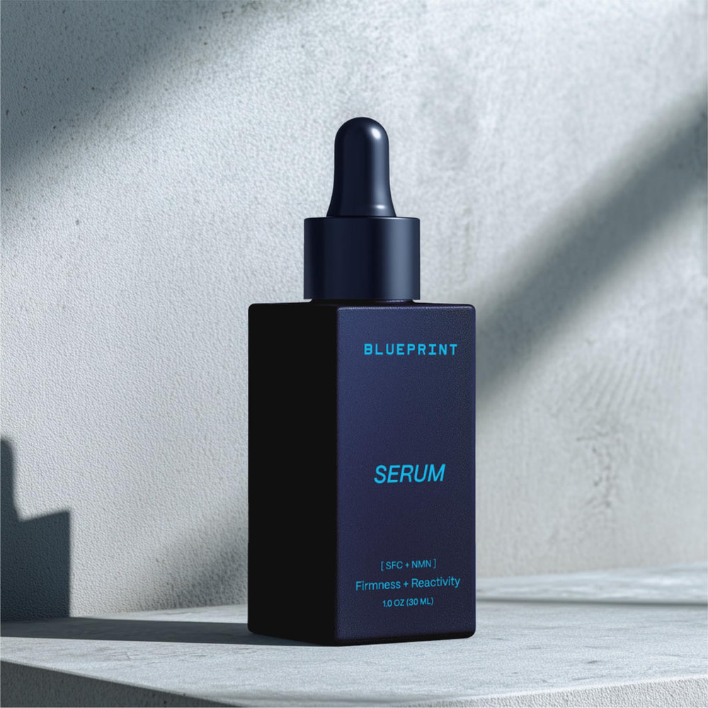 Blueprint Bryan Johnson pump dispensing serum for controlled, hygienic application benefit