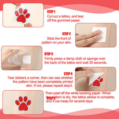 Blulu single paw sticker next to coin for scale, easy sizing and placement