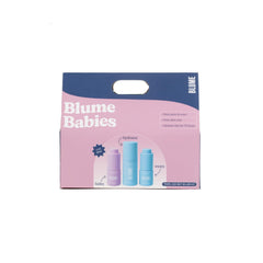 Blume front travel set showing three TSA-approved bottles for easy packing