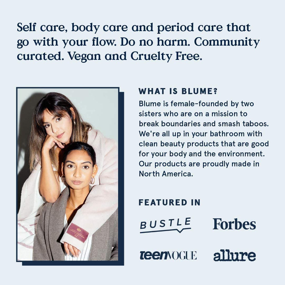 Blume lifestyle shot of woman applying serum showing simple skincare routine
