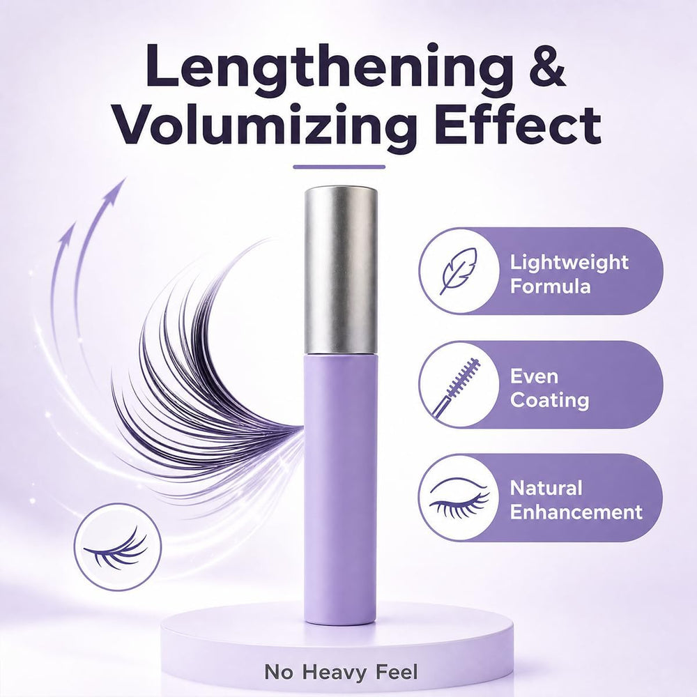 Blushe before and after lashes showing lengthening and natural volume effect