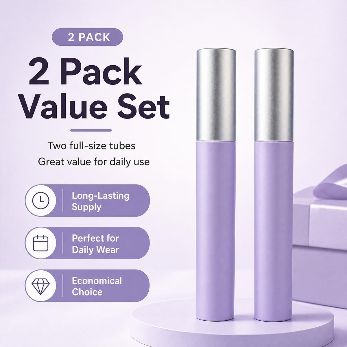 Blushe wand and bristles demonstrating even application and lash separation benefit