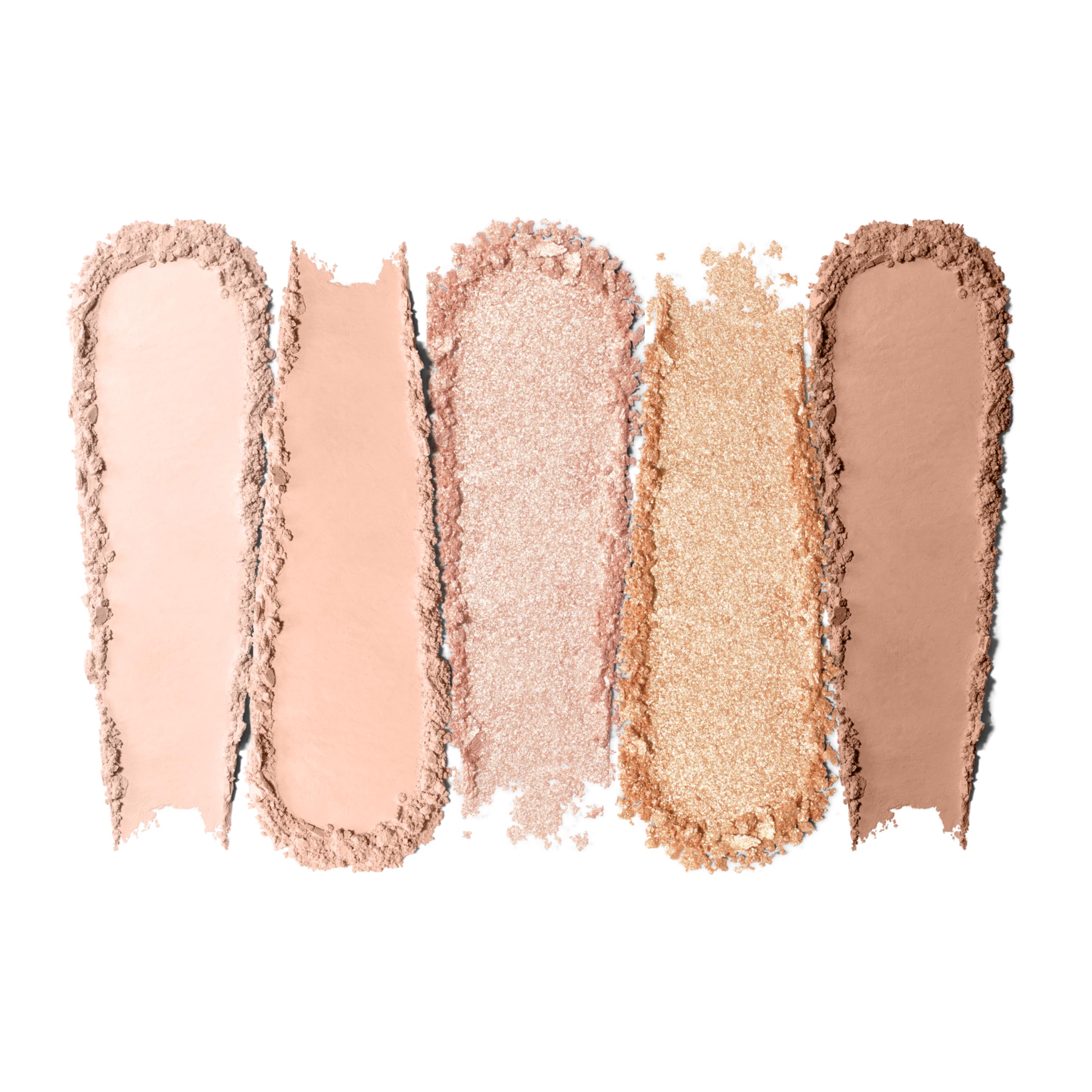 Bobbi Brown palette open top view with five matte and metallic pans visible
